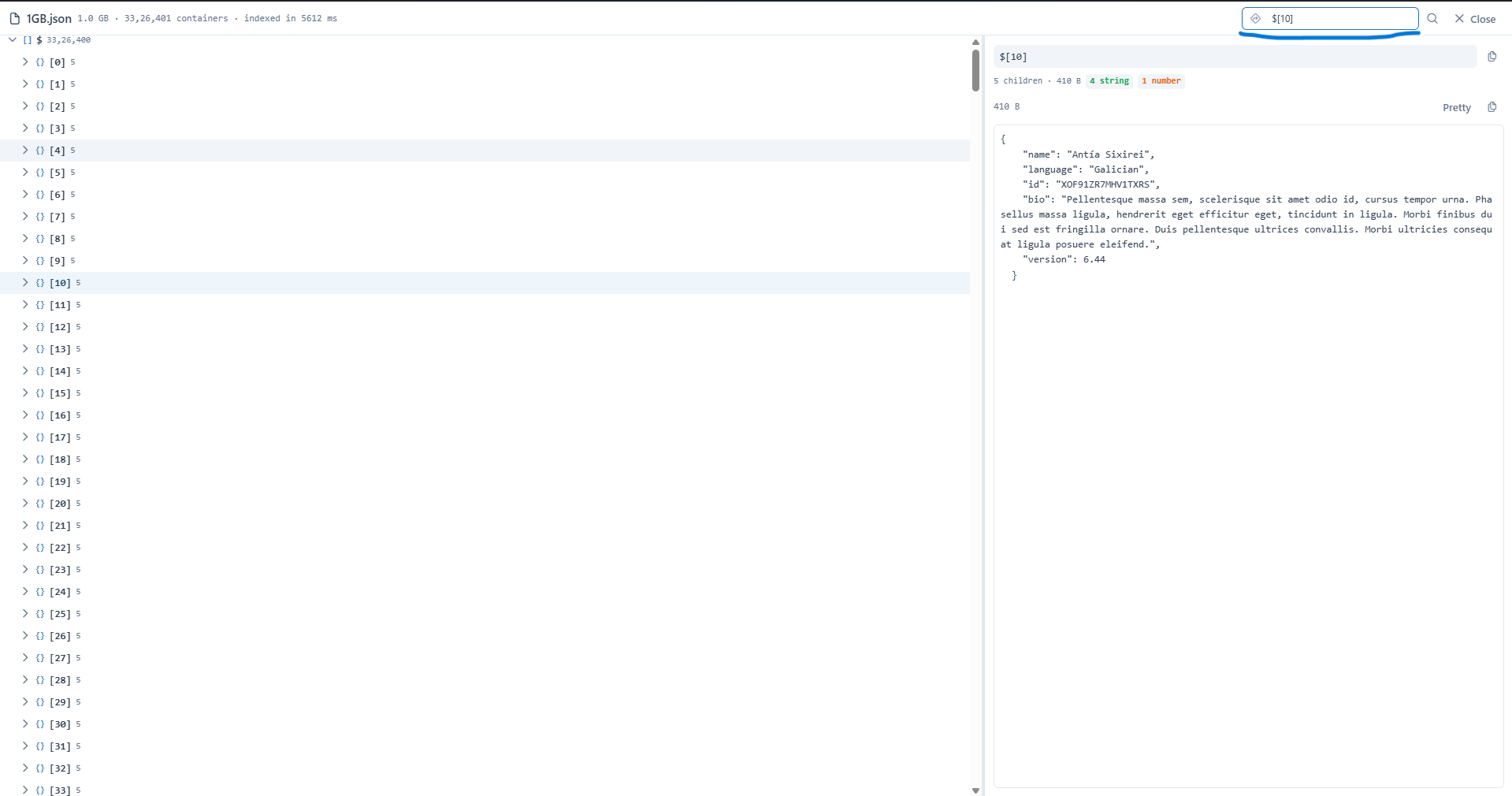 Go to a node by its JSON path
